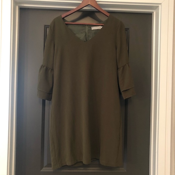 womens olive green dress